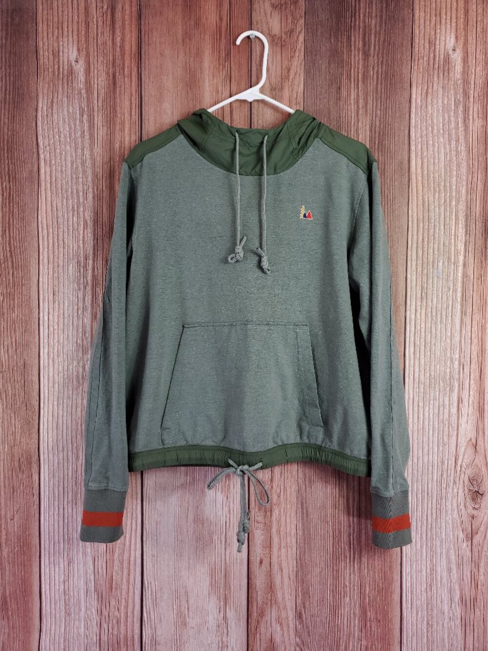 REI Co-op Hoodie Womens Large Green Hemp Organic Cotton Pullover Drawstring